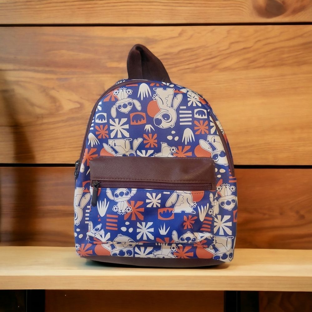 Disney Lilo & Stitch Bioworld STITCH Mini Backpack All-Over Print NWT